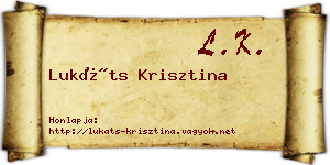 Lukáts Krisztina névjegykártya