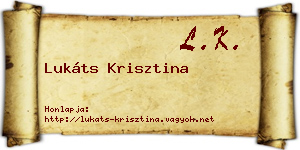 Lukáts Krisztina névjegykártya